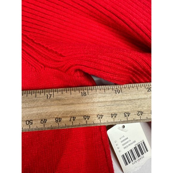 NWT Anthropologie Off Shoulder Sweater Sz M Red AS IS - Picture 6 of 9